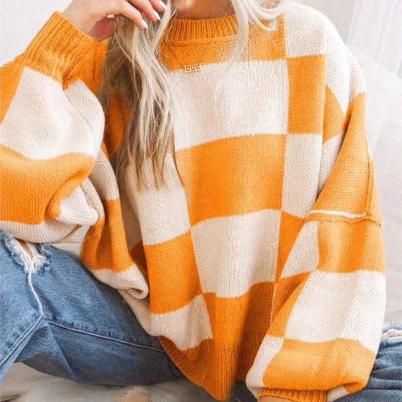 Agata | Knit Sweater with Scacchi
