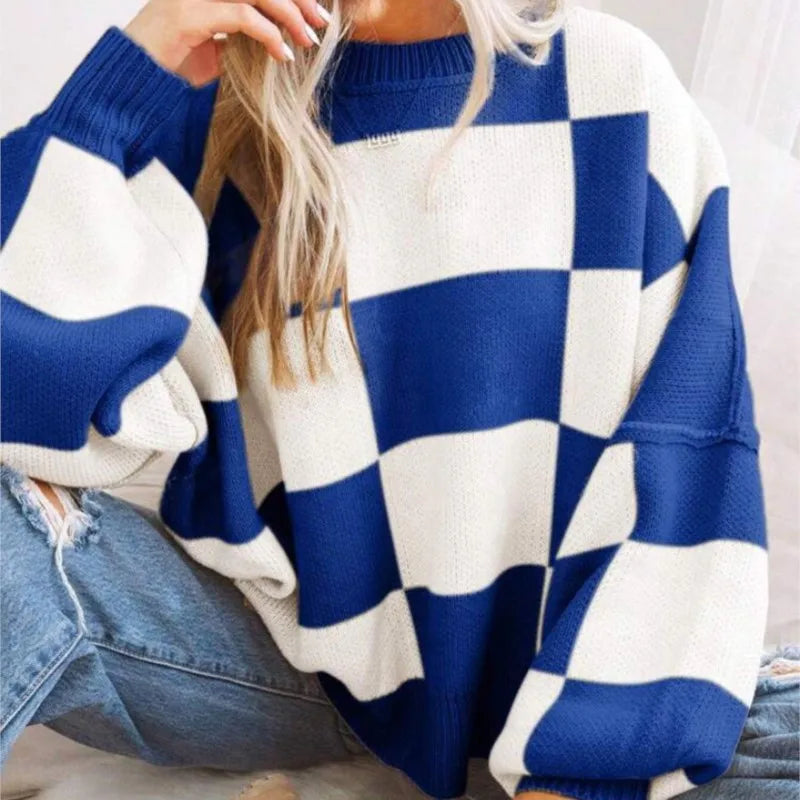 Agata | Knit Sweater with Scacchi