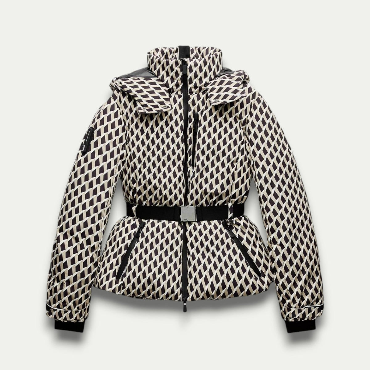 Saturnina | Patterned Puffer Coat with Belt