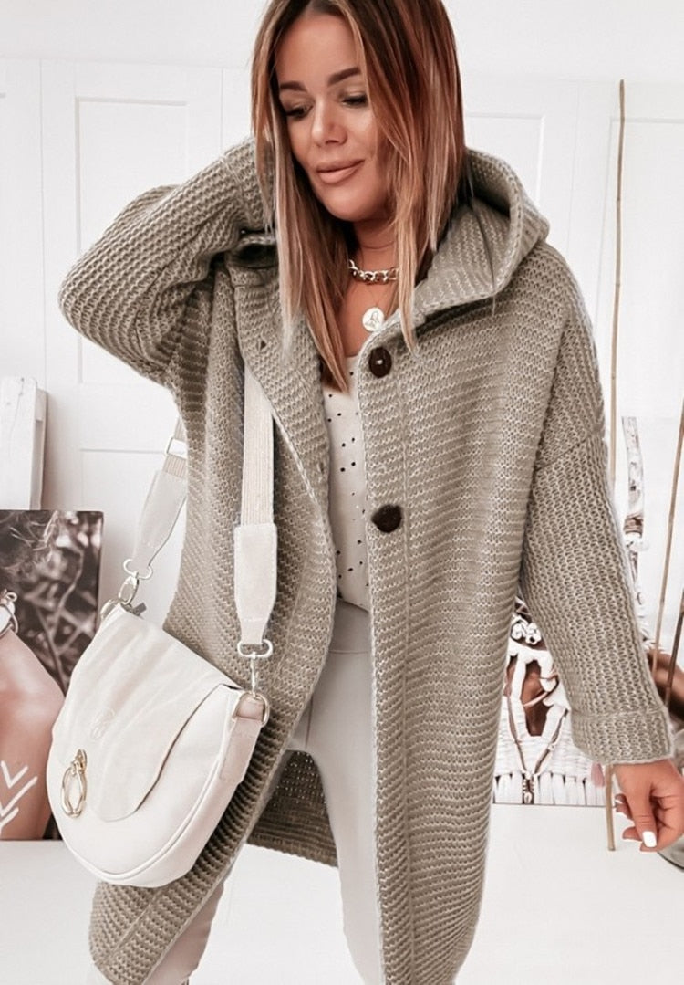 Filomena | Oversized Cardigan with Hood for Women