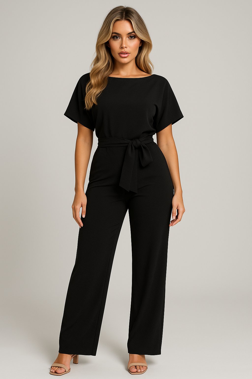 Nicoletta | Jumpsuit with Belt & Trousers with Wide-Leg