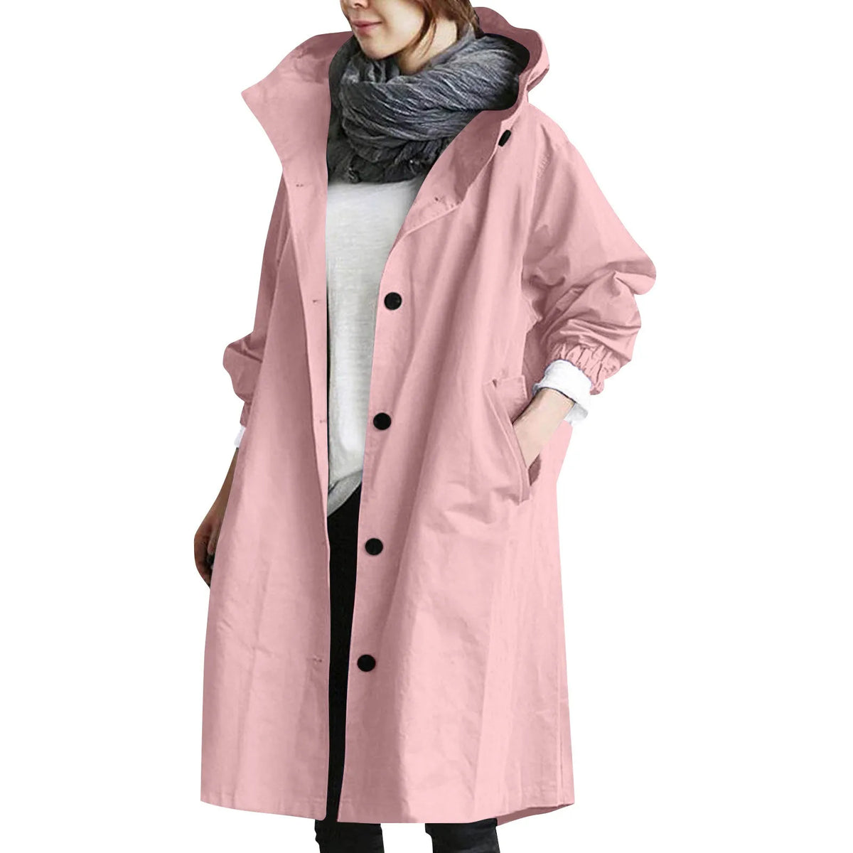 Serafina | Long Oversized Trench Coat with Hood