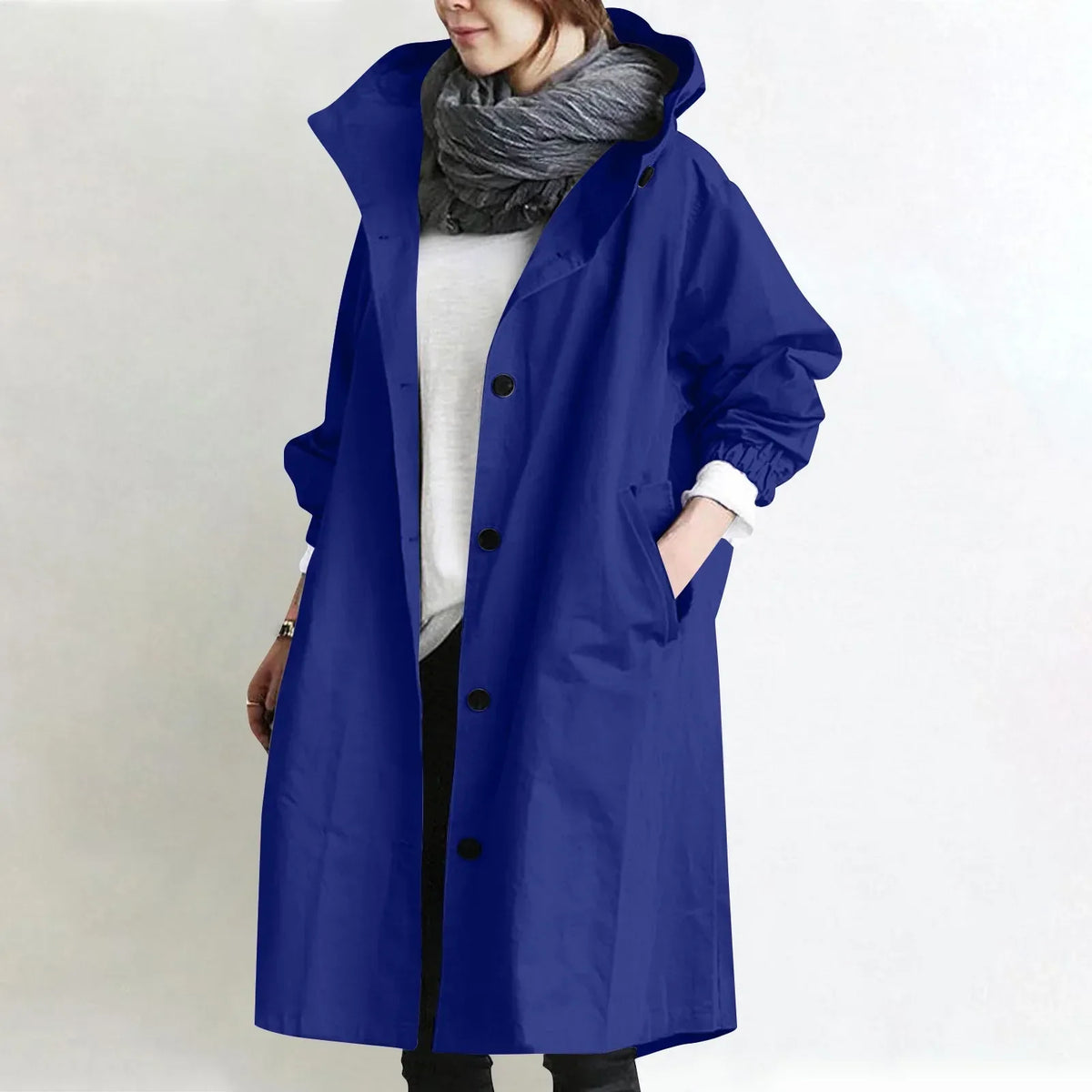 Serafina | Long Oversized Trench Coat with Hood
