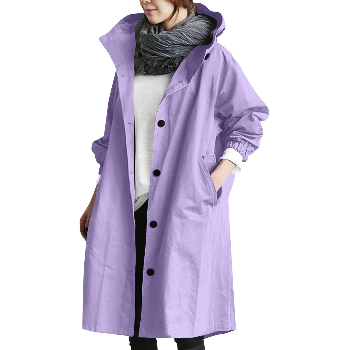 Serafina | Long Oversized Trench Coat with Hood