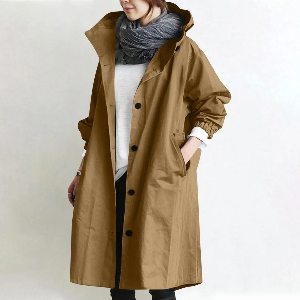 Serafina | Long Oversized Trench Coat with Hood