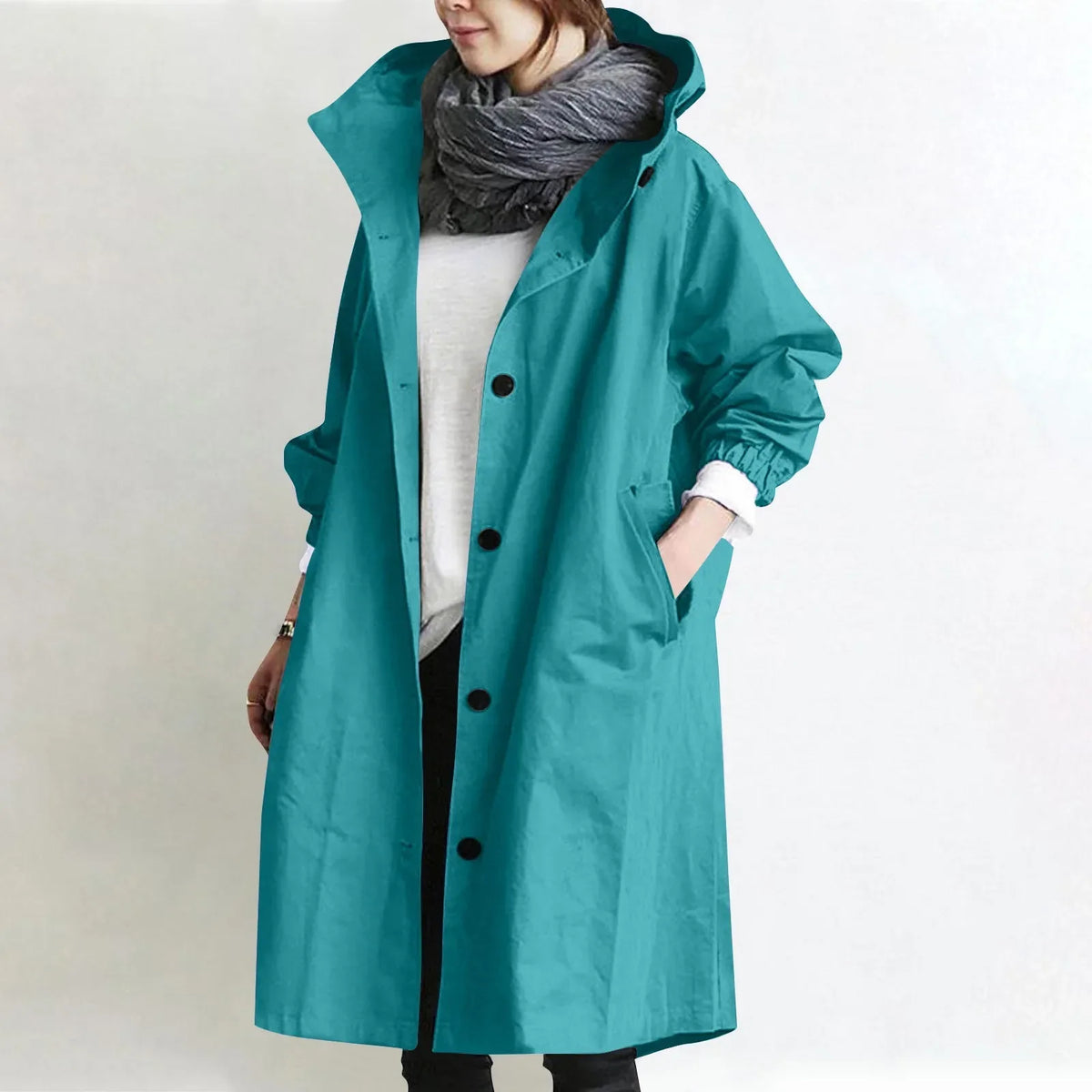 Serafina | Long Oversized Trench Coat with Hood