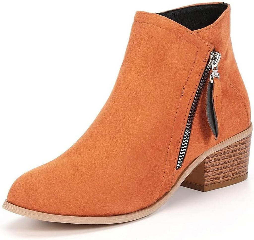 Cecilia | Suede Ankle Boots with Heel in Legno