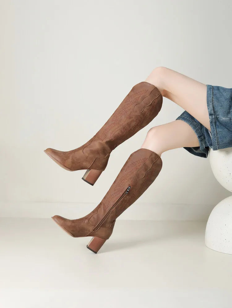 Agnese | Boots for Cowboy Knee-Length Marroni
