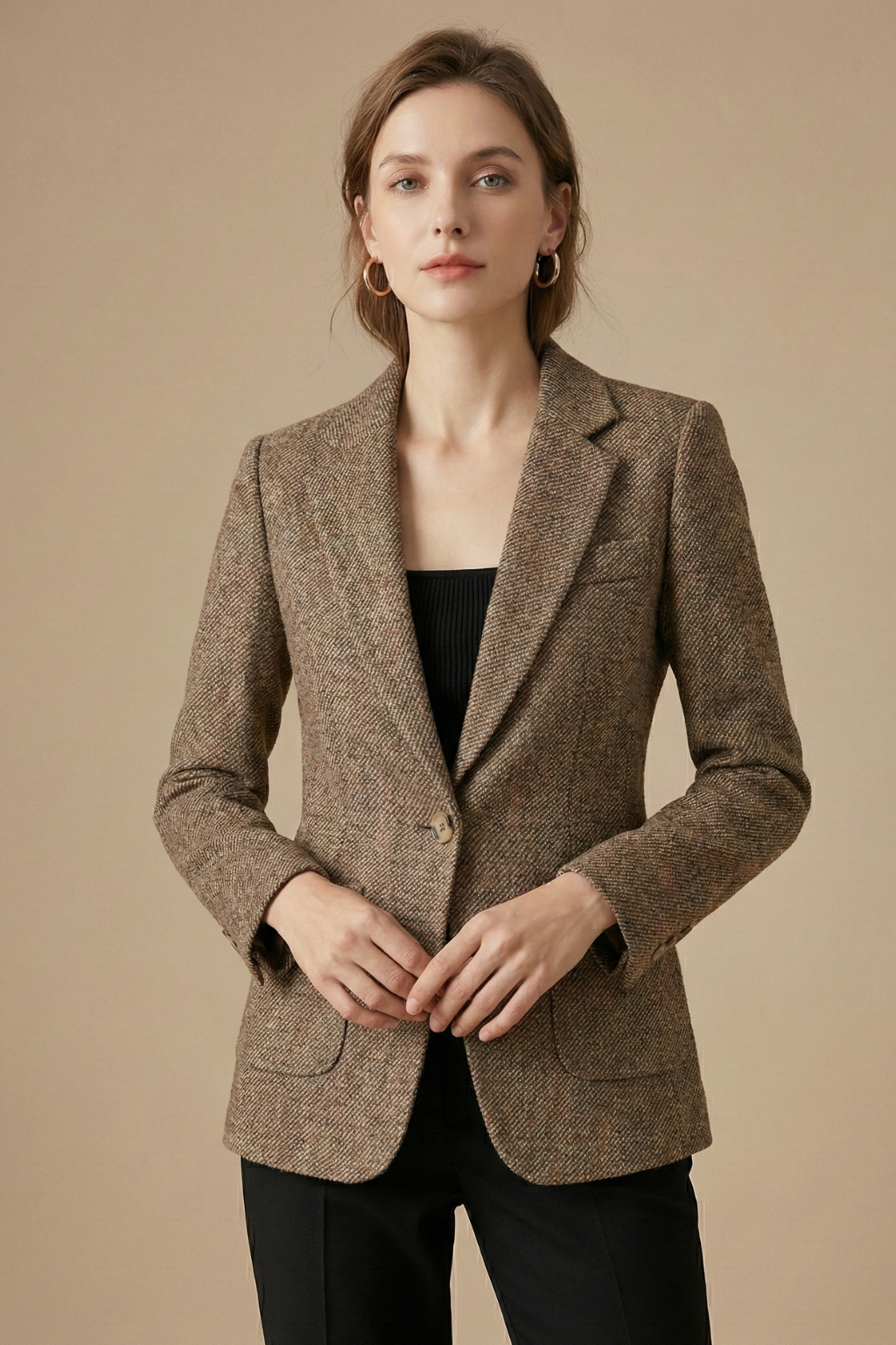 Ylenia | Single-Button Wool Blazer with Notched Lapel