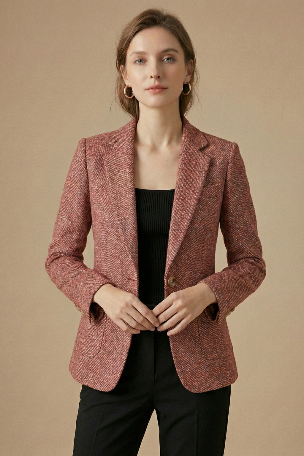 Ylenia | Single-Button Wool Blazer with Notched Lapel