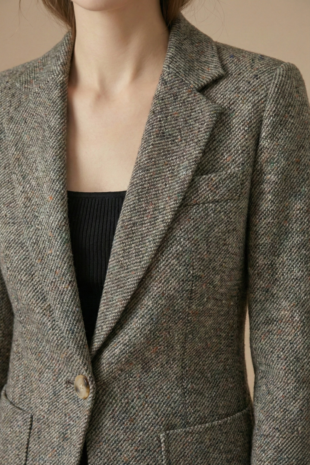 Ylenia | Single-Button Wool Blazer with Notched Lapel