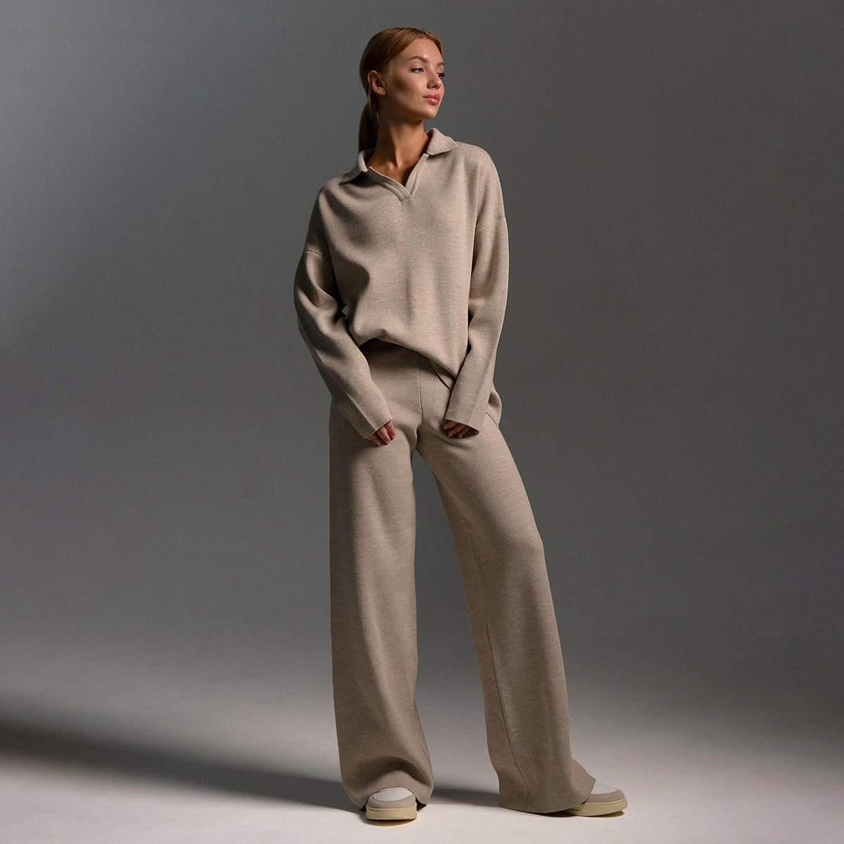Viola | Two-piece knitted sweatshirt and joggers tracksuit