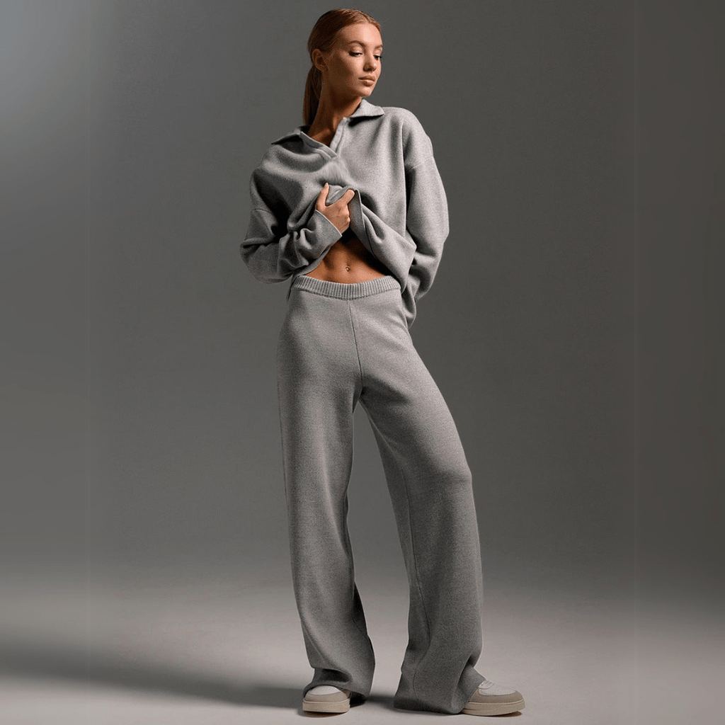 Purple | Two-Piece Two Pieces Jumpsuit Set with Sweatshirt & Joggers Knit