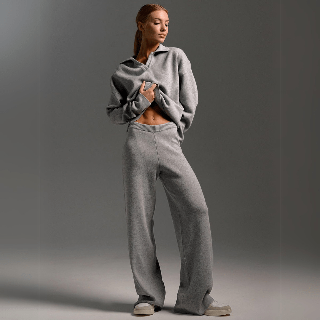 Viola | Two-piece knitted sweatshirt and joggers tracksuit