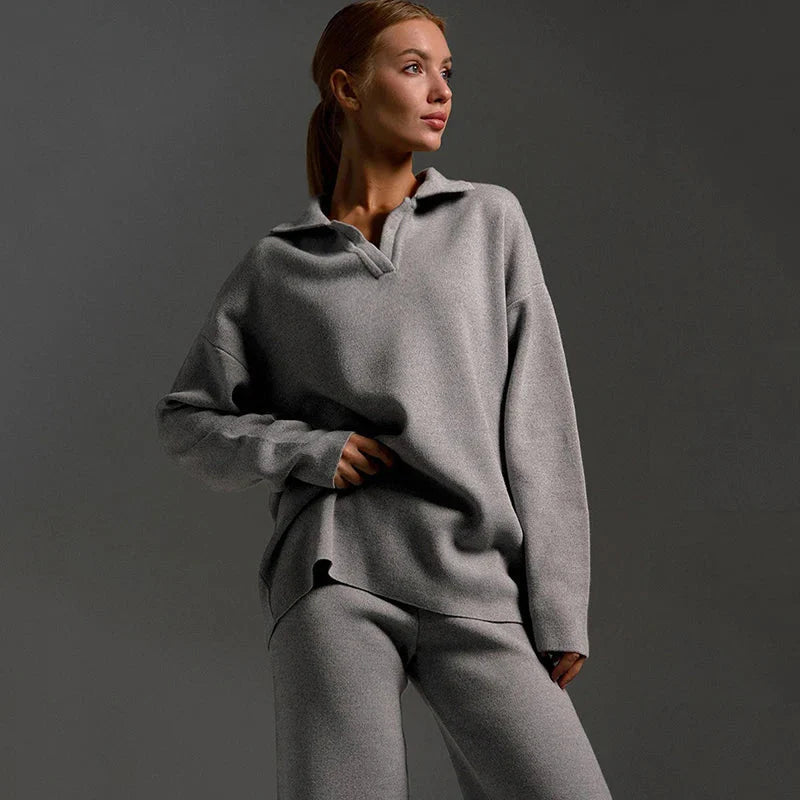 Purple | Two-Piece Two Pieces Jumpsuit Set with Sweatshirt & Joggers Knit
