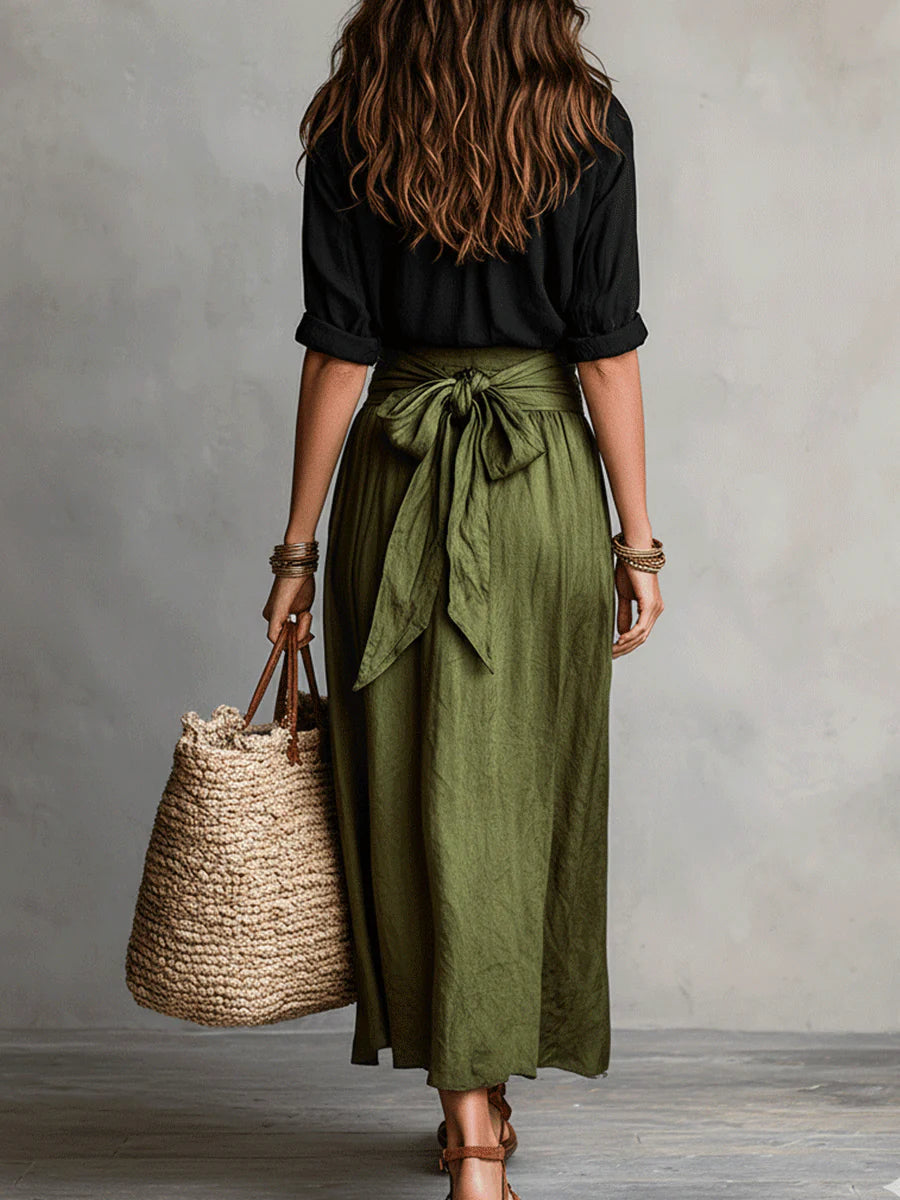Camilla | Two-Piece Midi Set with Tie Belt