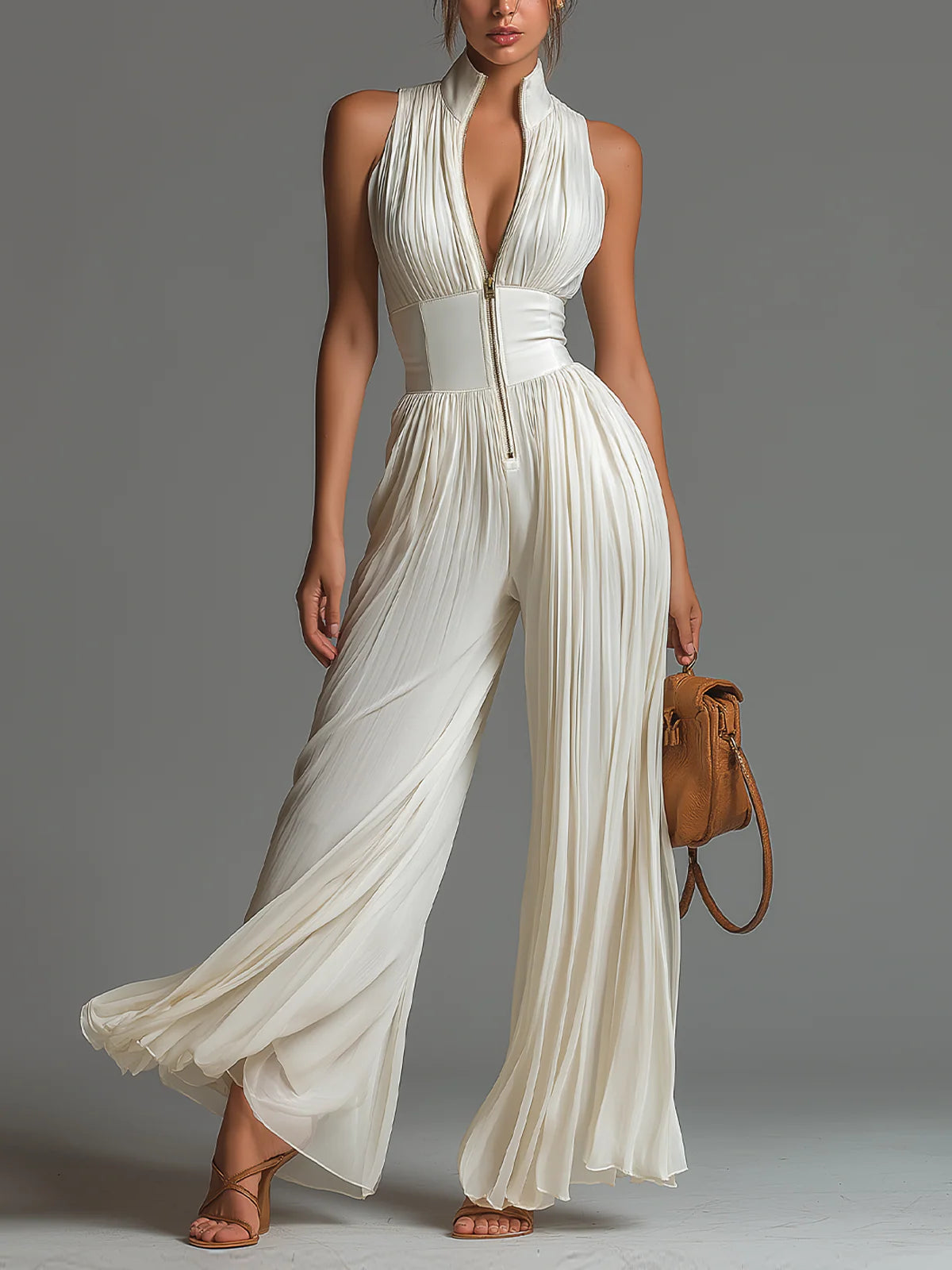 Lucía | Pleated in Chiffon Jumpsuit