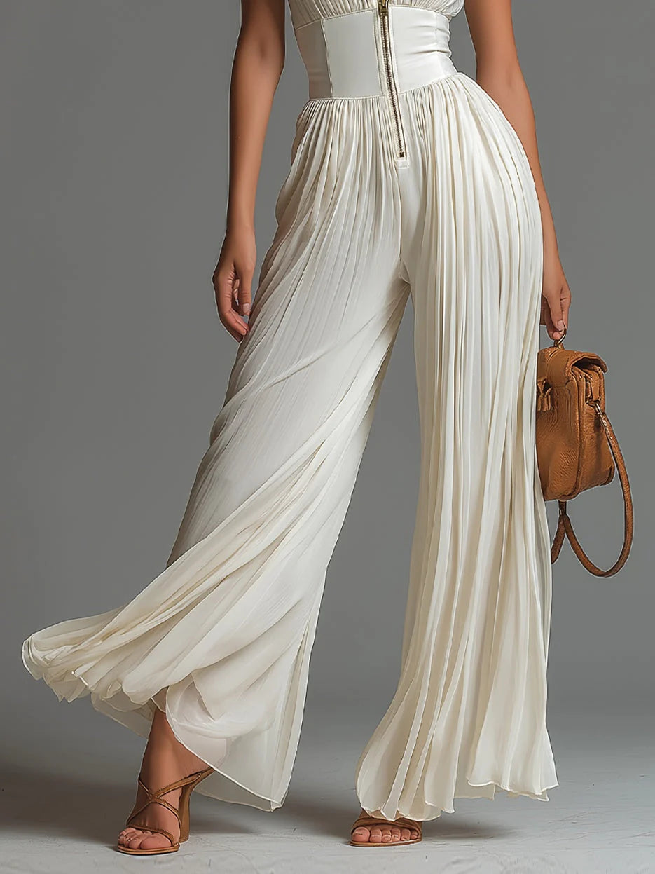 Adriana | Pleated Chiffon Jumpsuit
