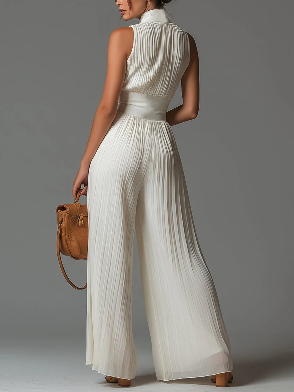 Adriana | Pleated Chiffon Jumpsuit
