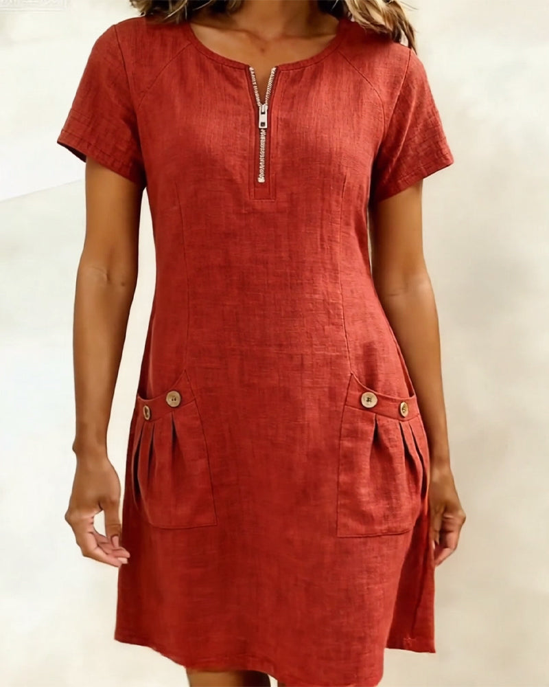 Abito in cotone con zip – silhouette femminile