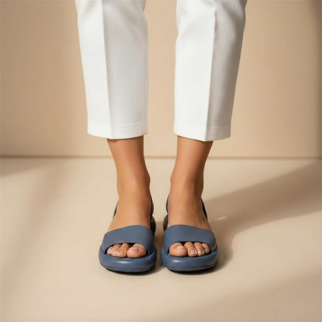Lumina SoftStep Premium Sandal in Navy Blue