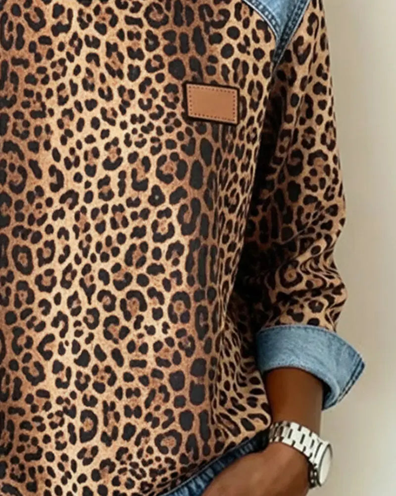 Cornelia | Patchwork Leopard Print Sweater with Fit Flattering & Comfort Quotidiano