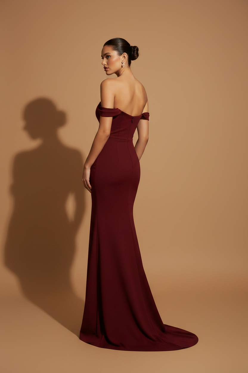 Maxi Elegant Aura Dress – Burgundy