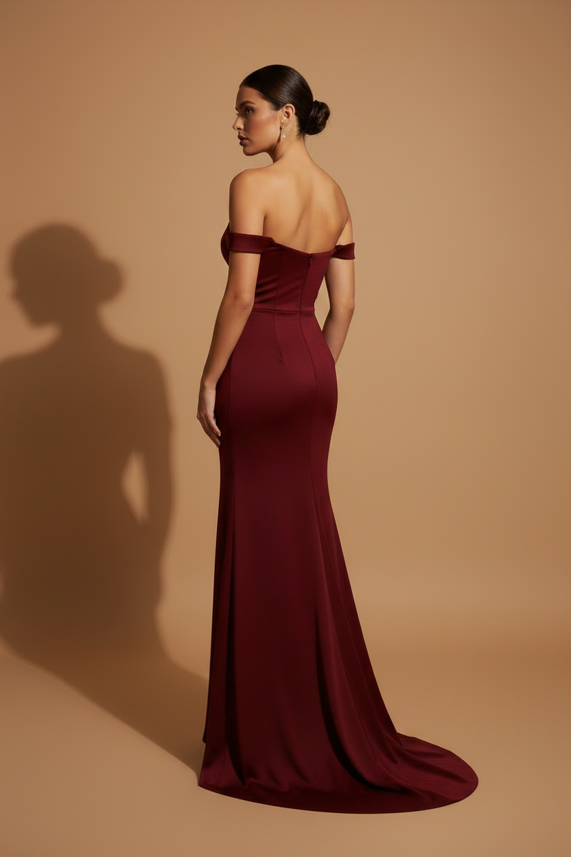 Maxi Elegant Aura Dress – Burgundy