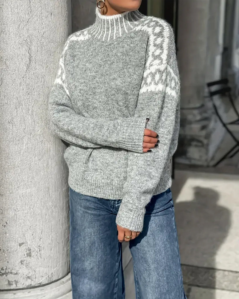 Fulvia Maria | Scandinavian Print Turtleneck Sweater