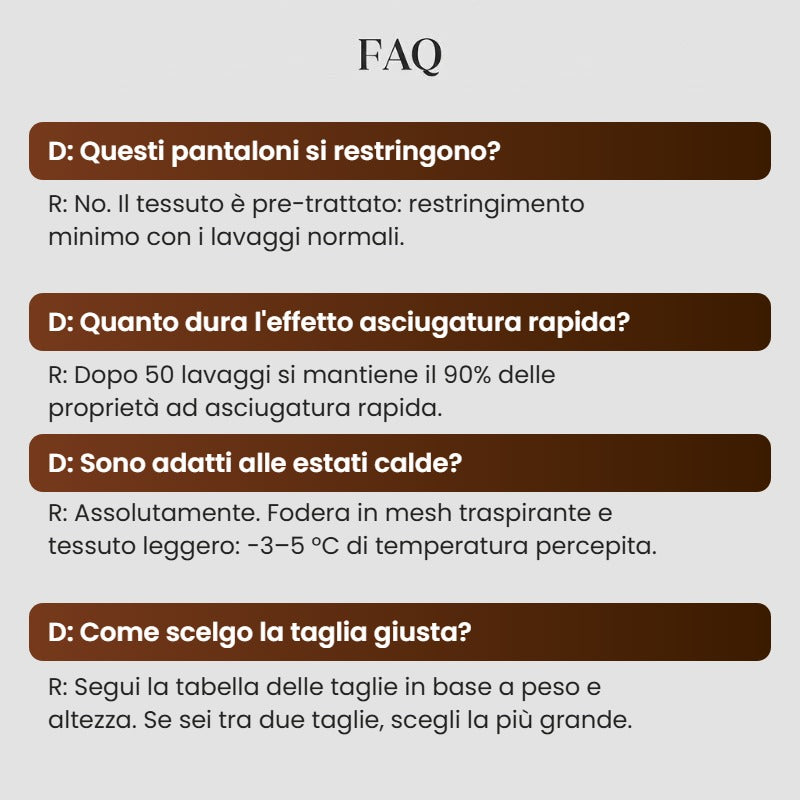 Domande frequenti sui pantaloni Capri cargo da donna