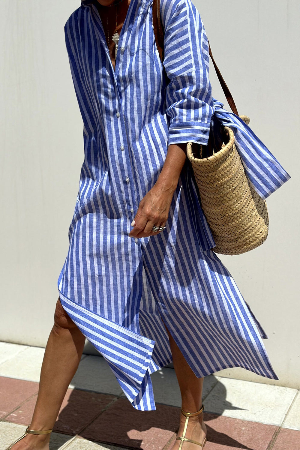 Sophia | Dress Striped Intramontabile From Comfort Elegant Shirt Dress