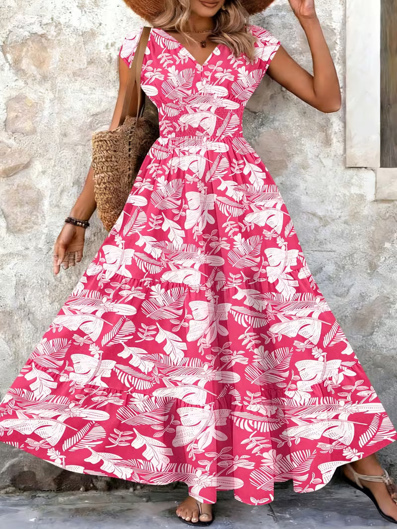 Marta | Long Vintage Dress with Floral Print
