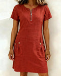Abito in cotone con zip da donna – Vera Montelli