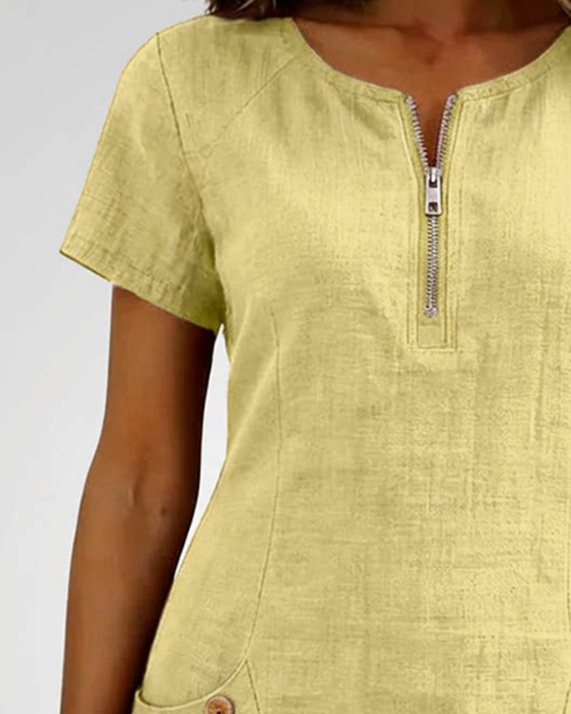Abito in cotone da donna – colore a tinta unita