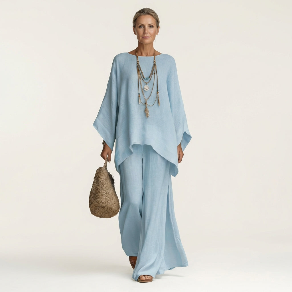 Majolie | Two-Piece Boho in Blend Linen Set