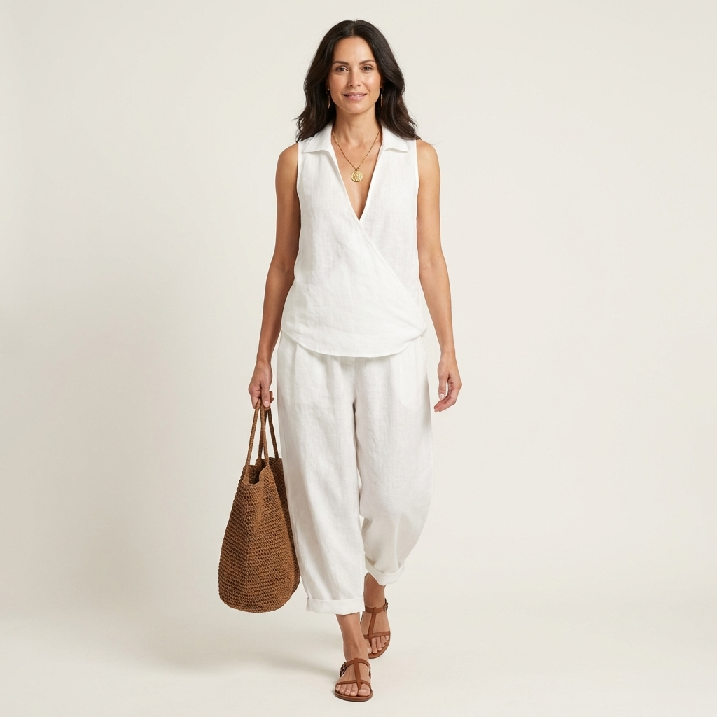 Twiila | Set with wrap top and wide-leg pants
