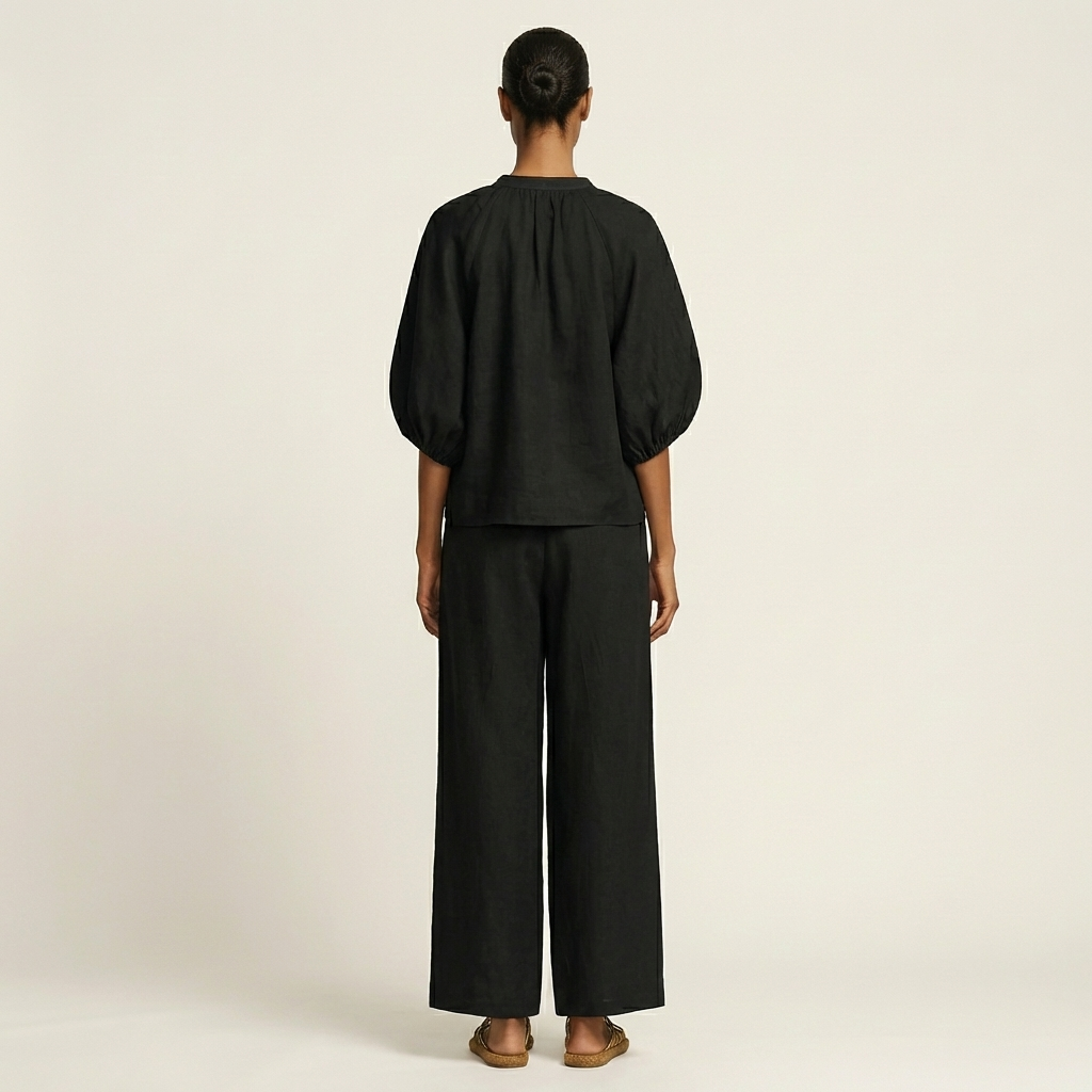 Marlowe | Front-zip Jumpsuit with Puff Sleeves