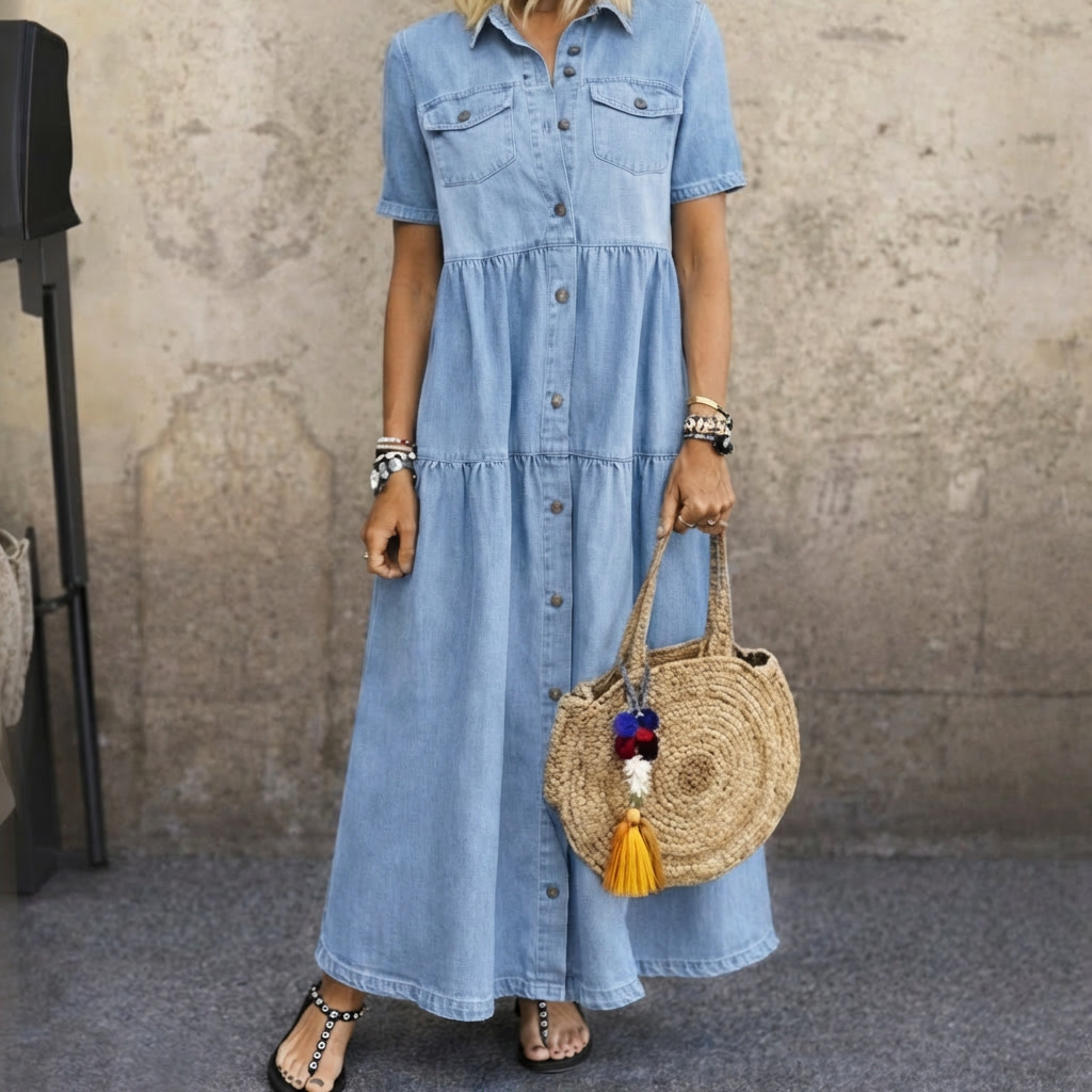 Elizabeth | Midi Dress with Front Buttons