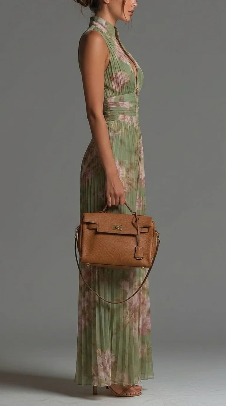 Inés | Pleated in Chiffon Floral Jumpsuit