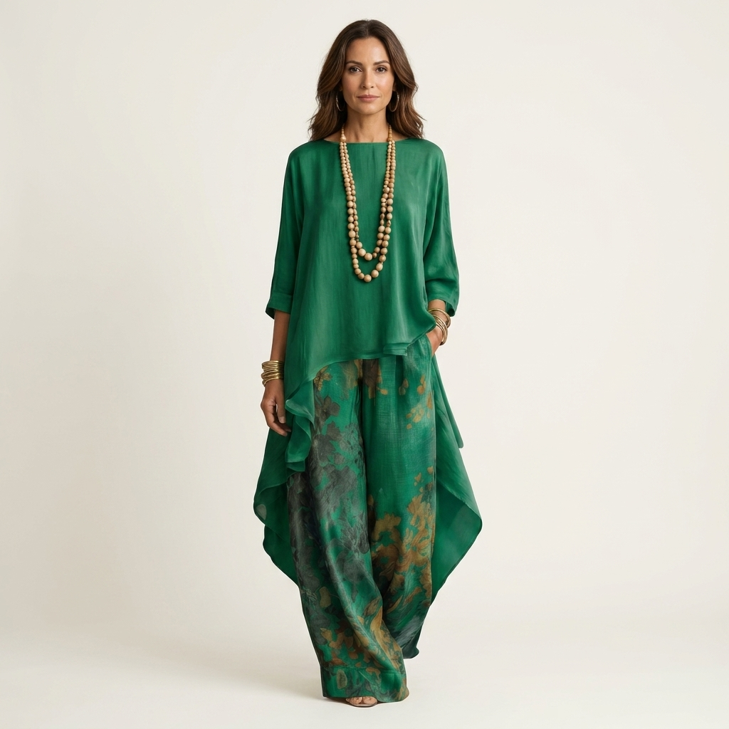 Cariola | Two-Piece Two Pieces Cotton Set & Silk with Tunica Asymmetric