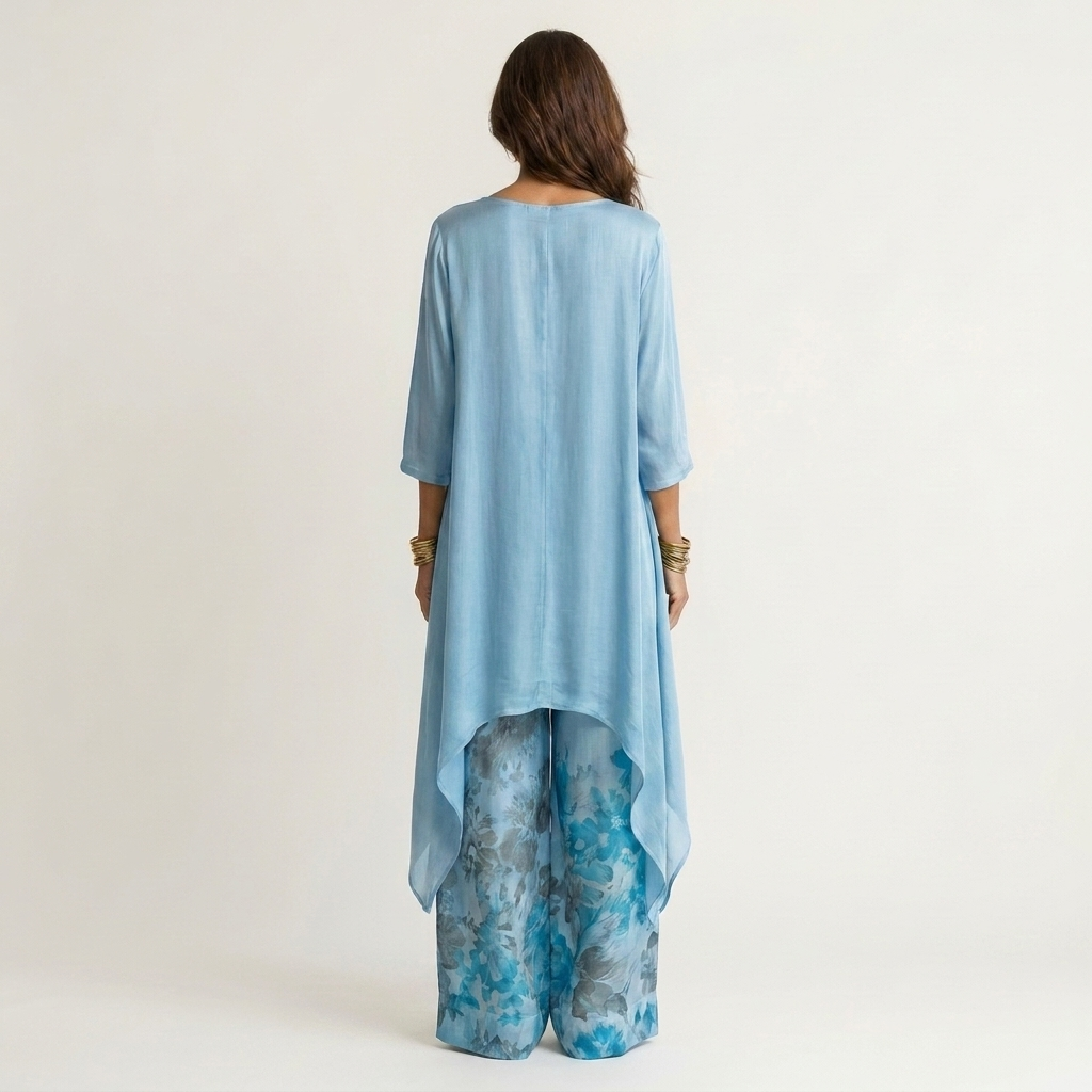 Cariola | Two-Piece Two Pieces Cotton Set & Silk with Tunica Asymmetric
