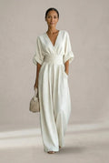 Daniela | Elegant V-Neck Wide-Leg Jumpsuit