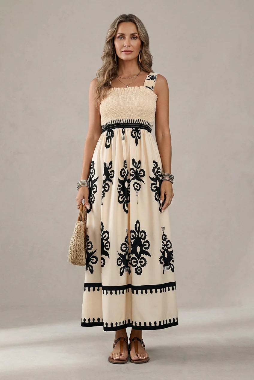 Martina | Artistic Print Maxi Dress