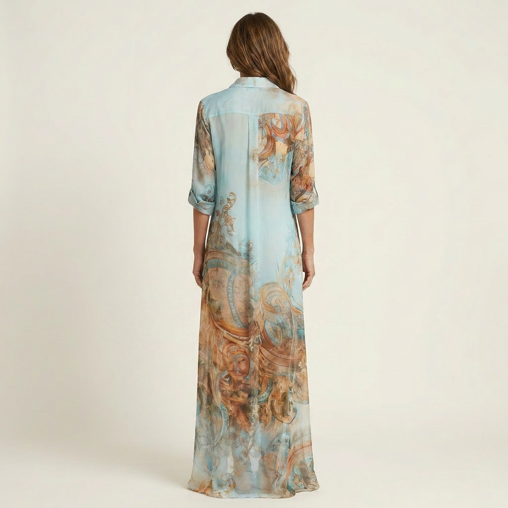Lanie | Long silk shirt dress