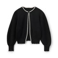 Enrica | Cardigan with Trim of Perle