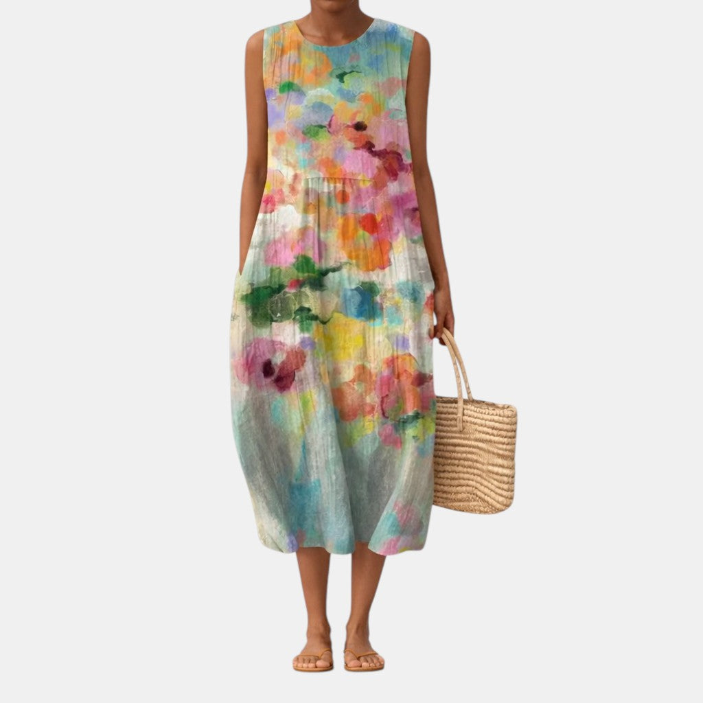 Karla | Elegant Multicolour Midi Dress