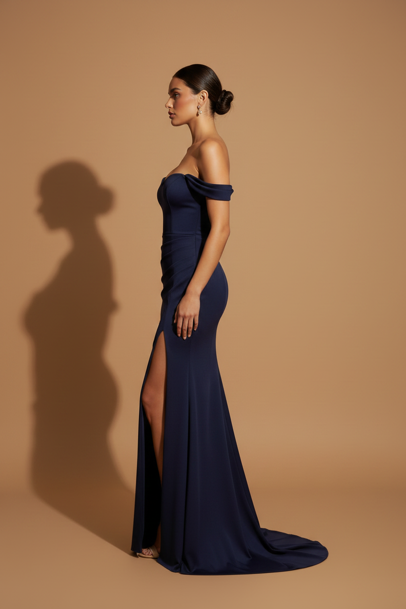 Maxi Elegant Aura Dress – Navy