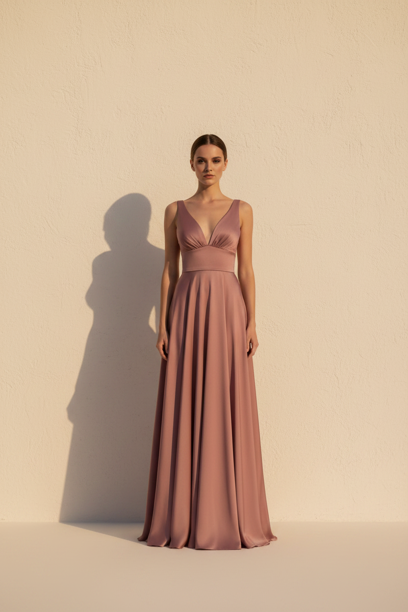Aurelia – Long Flowy Effect Silhouette Dress