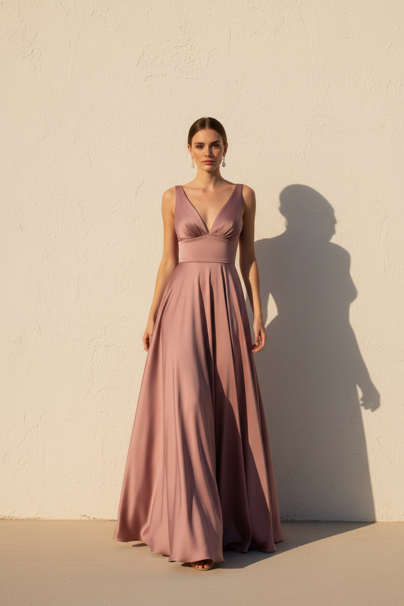 Aurelia – Long Flowy Effect Silhouette Dress