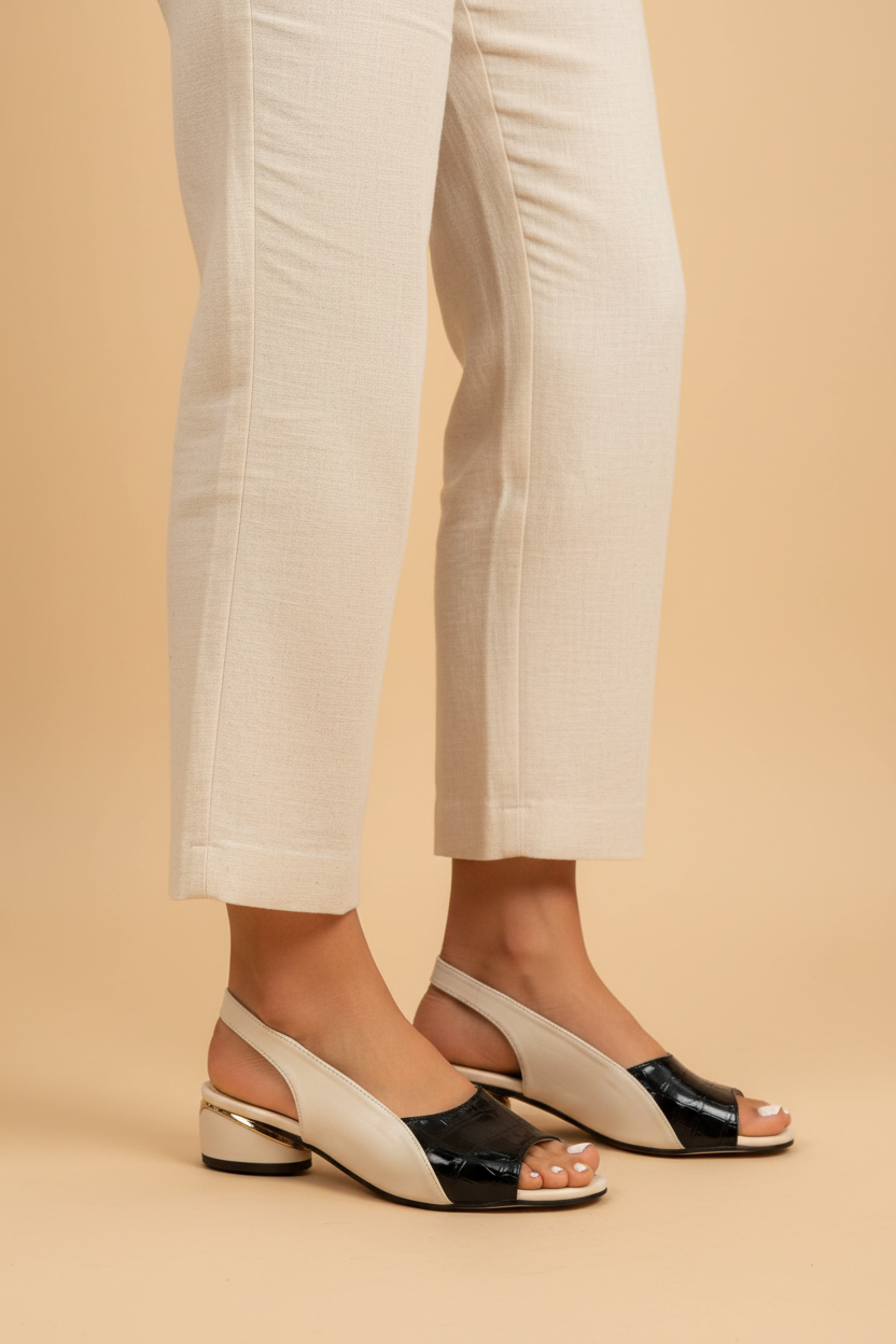Bianca Bicolour Sandal | Minimal Elegance